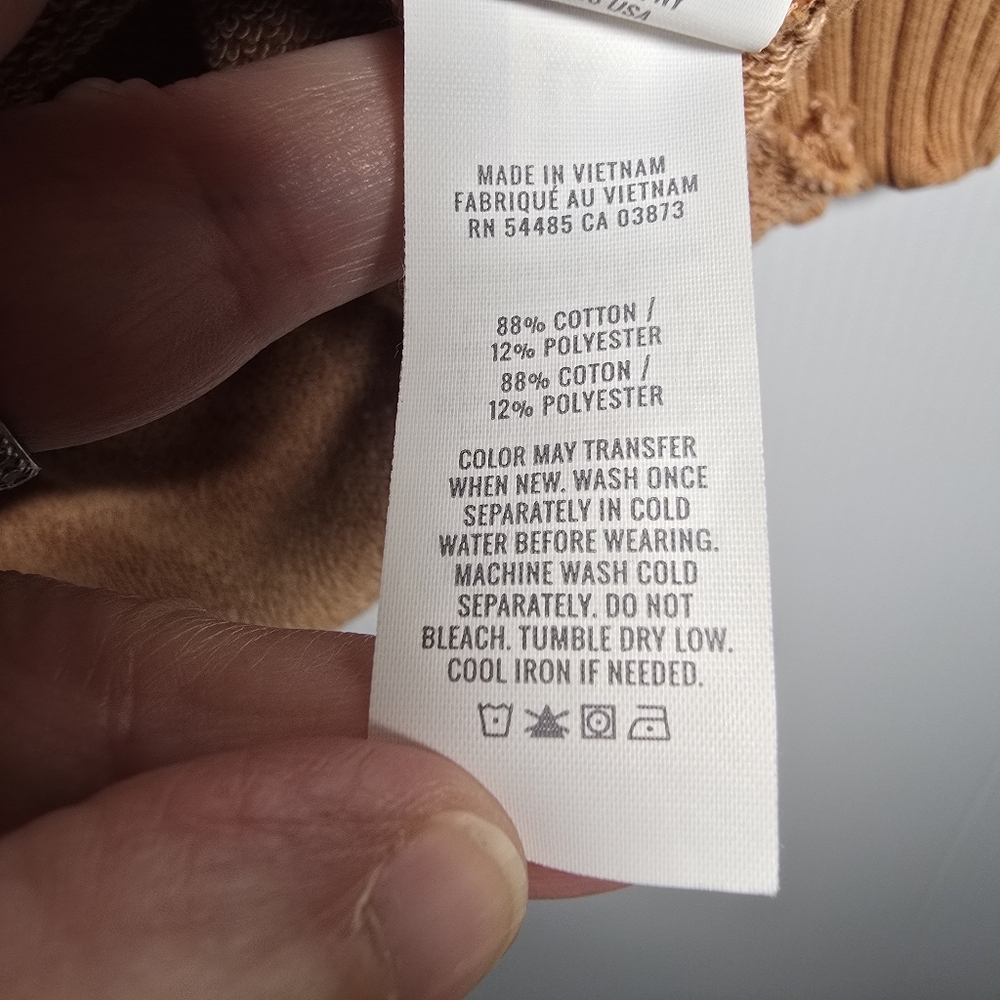 Aerie Down-To-Earth Oversized Sweatshirt In Burnt Orange Size XS Distressed - Picture 10 of 11